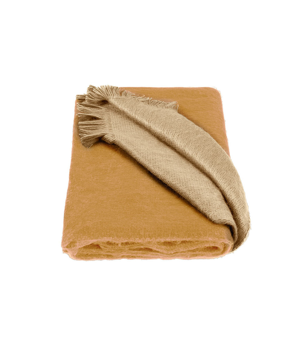 Alpaca Loca Sjaal Dubbelzijdig Oker en Naturel