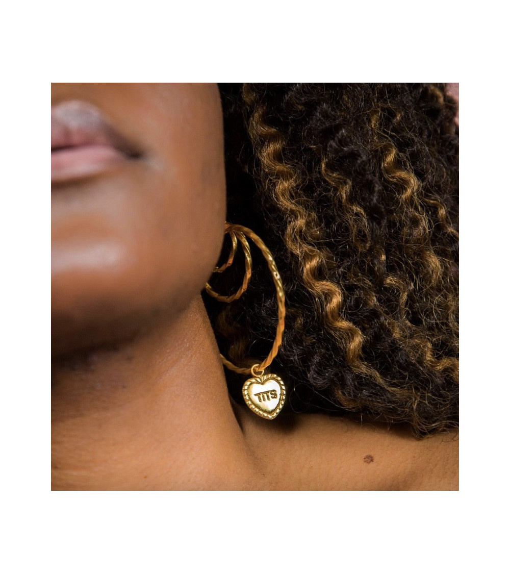 T.I.T.S. TITS Twist Hoop Oorbel Goud Small