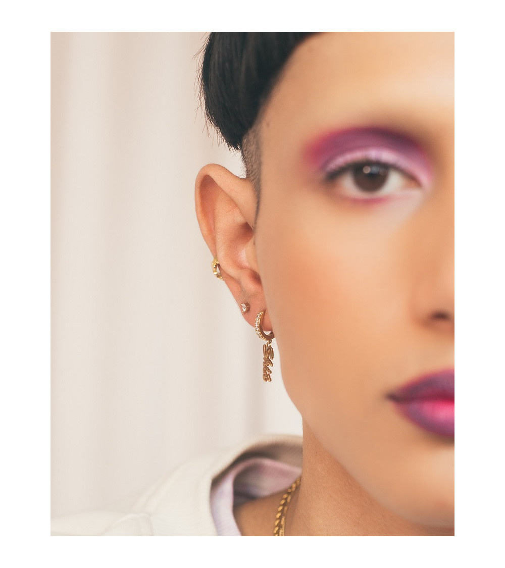 T.I.T.S. TITS Crystal Heart Stud Goud