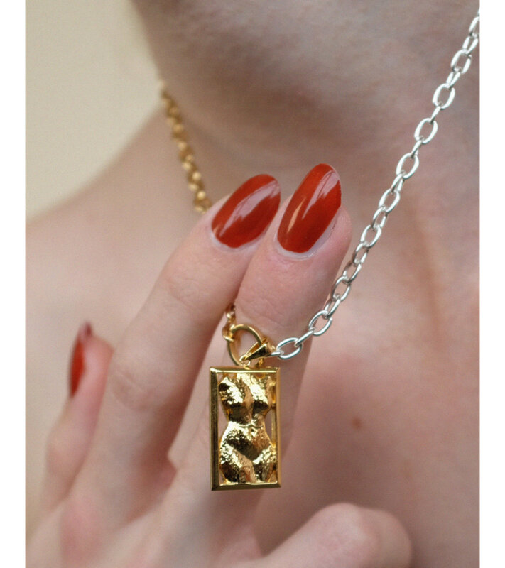 T.I.T.S. TITS Framed Body Pendant Gold