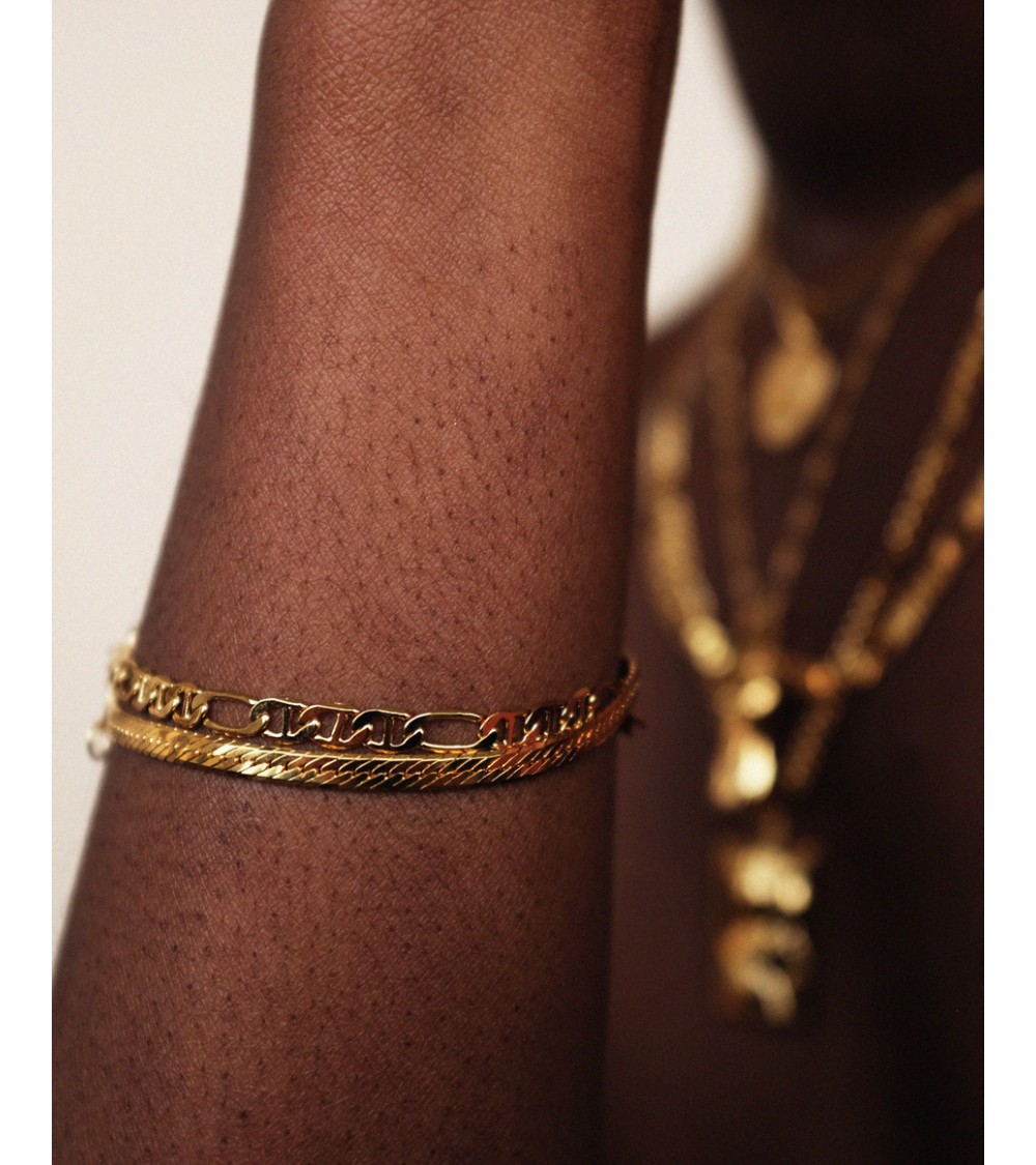 T.I.T.S. T.I.T.S. Tits Anchor Chain Bracelet Gold