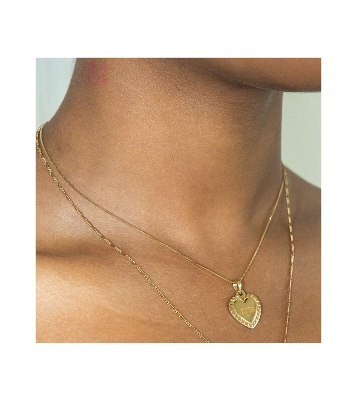 T.I.T.S. TITS Heart Pendant for Necklace Gold