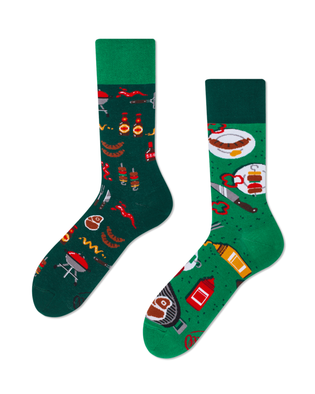 Many Mornings Many Mornings BBQ Time Socks