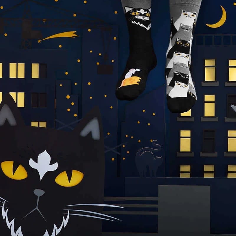 Many Mornings Many Mornings Black Cat Sokken