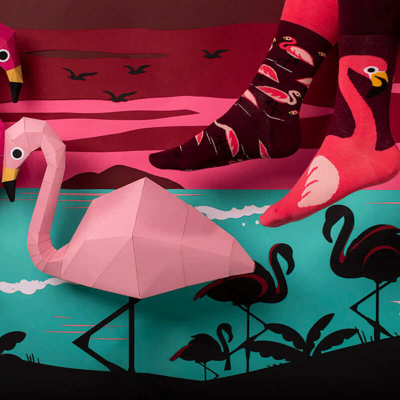 Many Mornings Many Mornings Pink Flamingo Socks