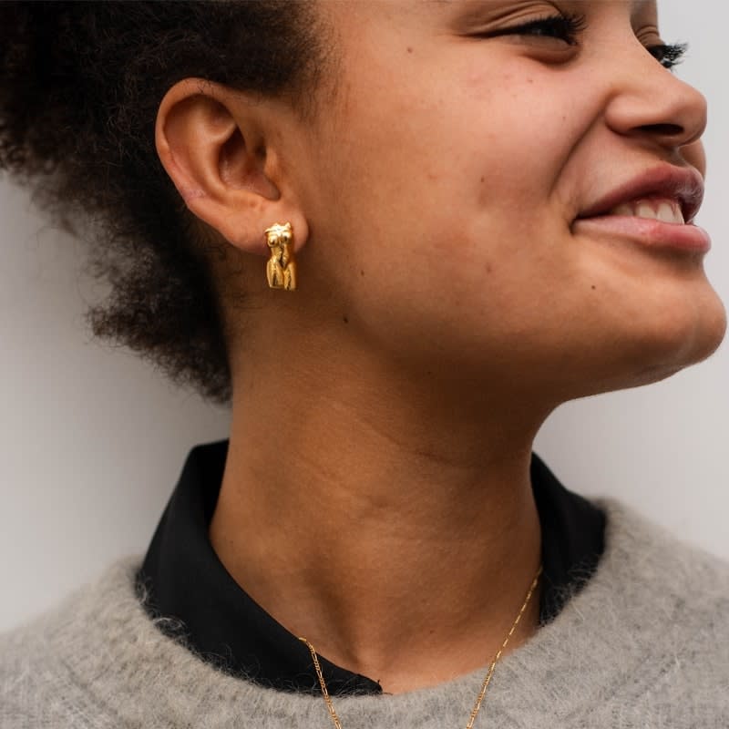 T.I.T.S. T.I.T.S. Hammered Big Body Stud Gold