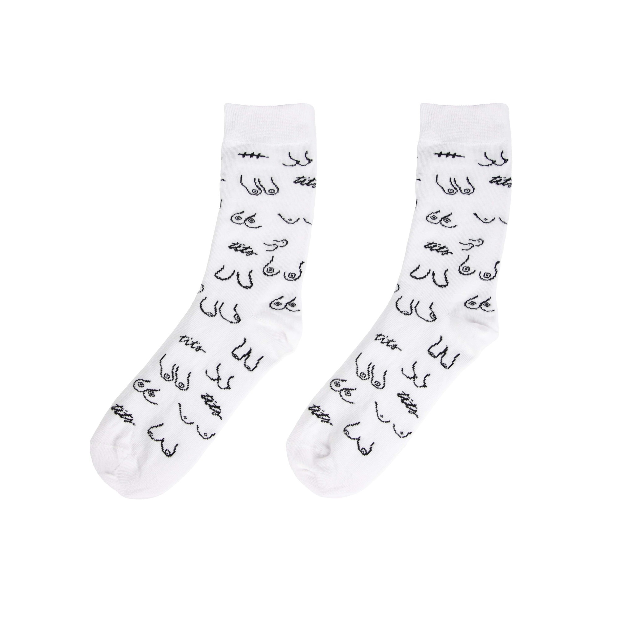T.I.T.S. TITS Boob Socks White