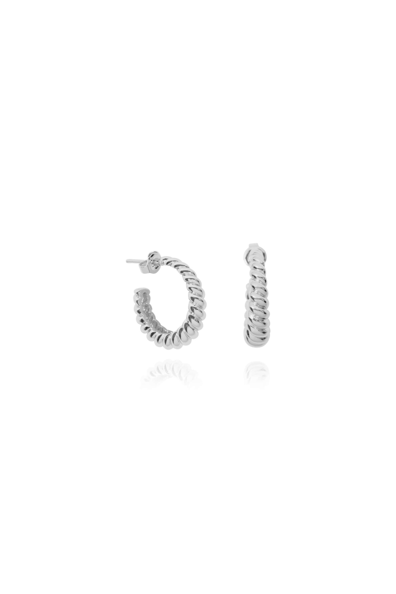 T.I.T.S. T.I.T.S. Tits Croissant Hoop Earring Silver