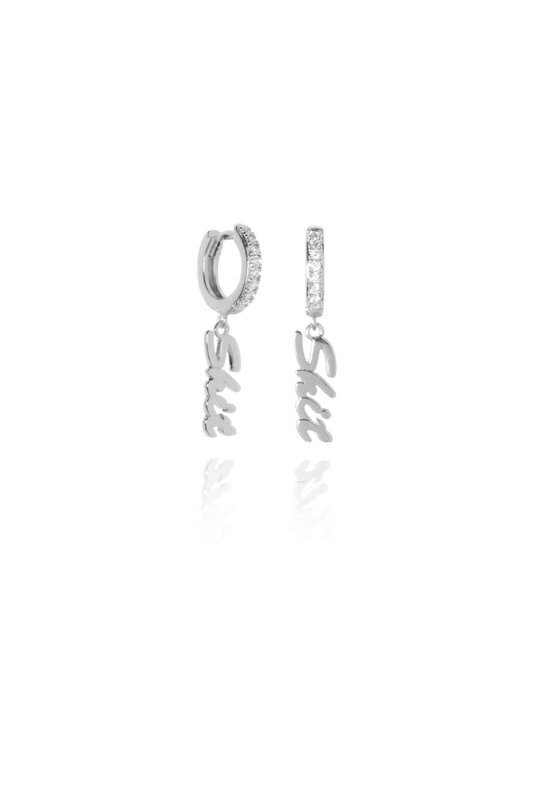 T.I.T.S. T.I.T.S. Crystal Earring Shit Silver