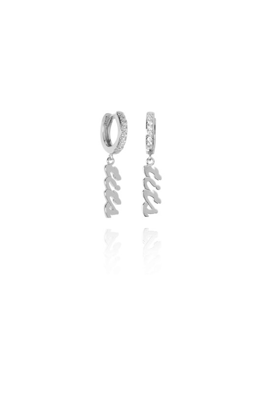 T.I.T.S. T.I.T.S. Tits Crystal Earring Silver