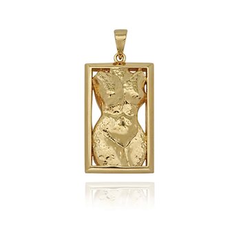 T.I.T.S. TITS Framed Body Pendant Gold