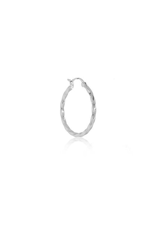 T.I.T.S. TITS Twist Hoop Oorbel Zilver Medium