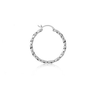 T.I.T.S. Twist Hoop Oorbel Zilver Medium