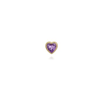 T.I.T.S. TITS Big Amethyst Heart Stud Goud