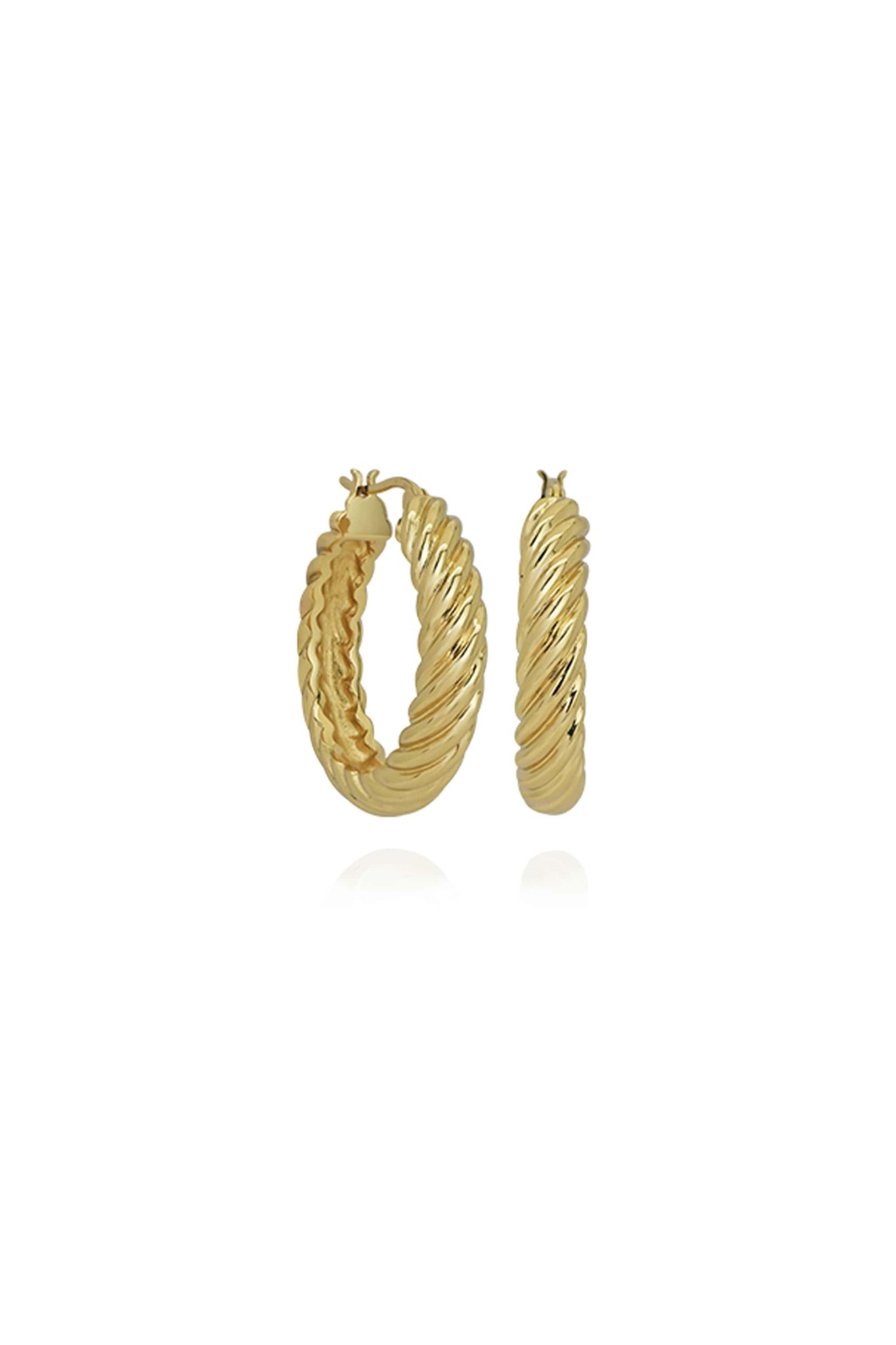 T.I.T.S. TITS Rope Twist Hoop Earring Gold