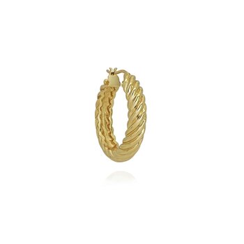 T.I.T.S. TITS Rope Twist Hoop Earring Gold
