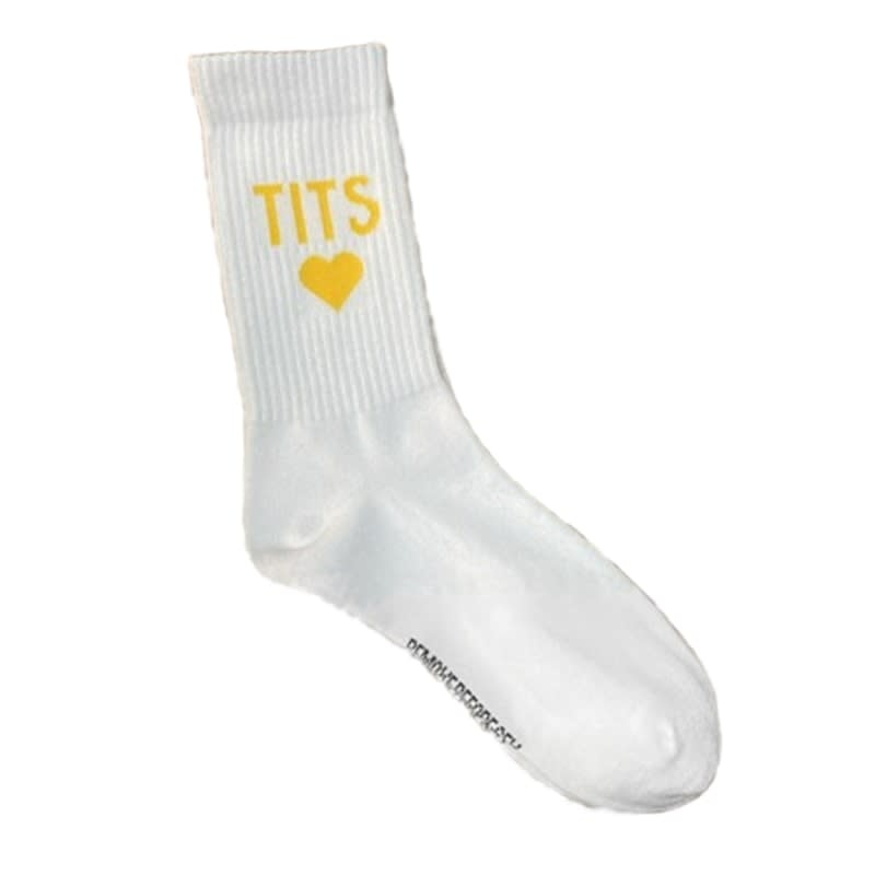 T.I.T.S. TITS Logo Socks Yellow White
