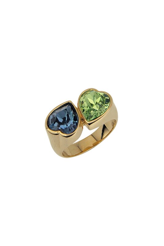 T.I.T.S. T.I.T.S. Double Heart Ring Goud
