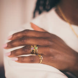 T.I.T.S. T.I.T.S. Tits Croissant Heart Ring Gold