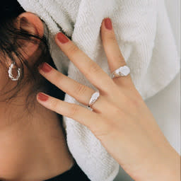 T.I.T.S. TITS Pink Heart Ring Silver