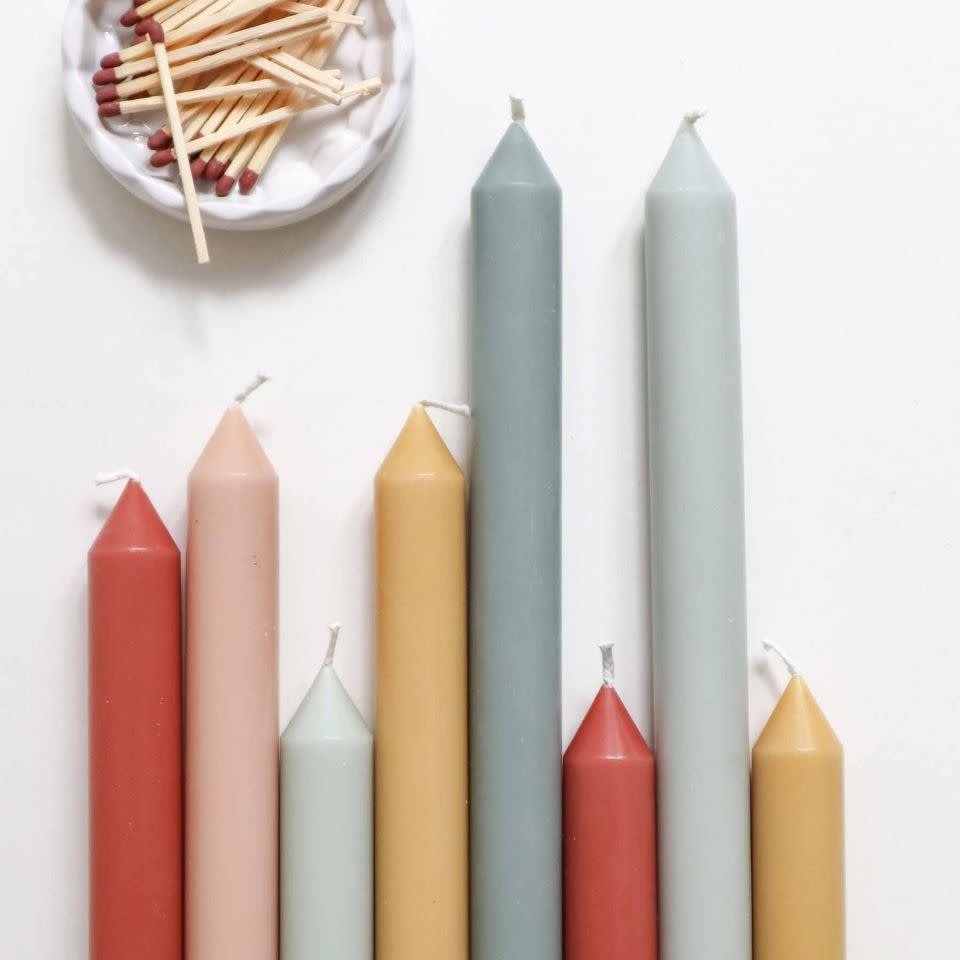 Return to Sender Dining candles light green long