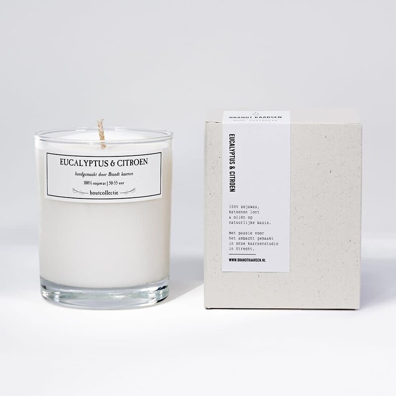 Brandt Kaarsen Brandt Kaarsen Hout Collectie Eucalyptus & Citroen