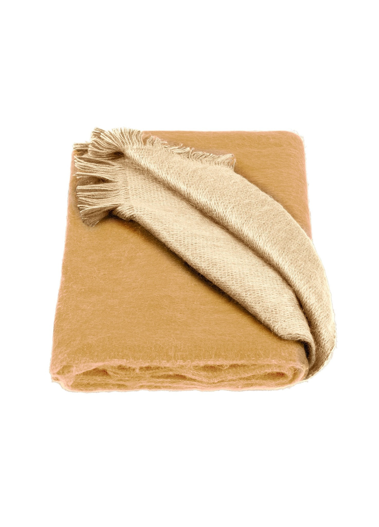 Alpaca Loca Sjaal Dubbelzijdig Oker en Naturel