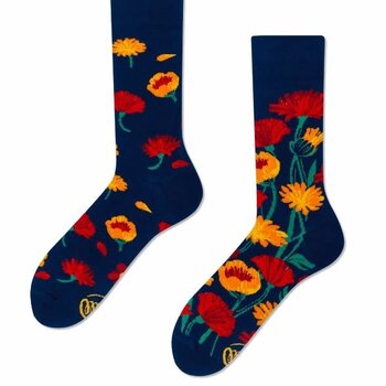 Many Mornings Flower Power Navy Socks