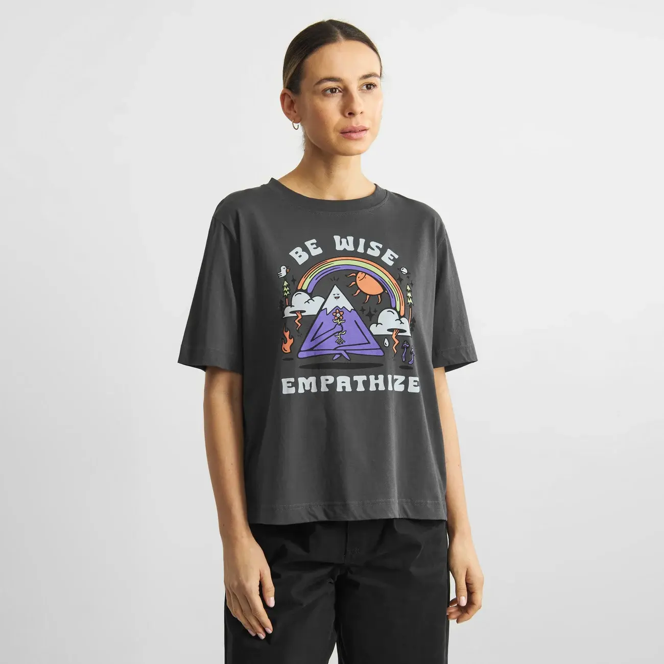 Dedicated Dedicated T Shirt Vadstena Be Wise Charcoal