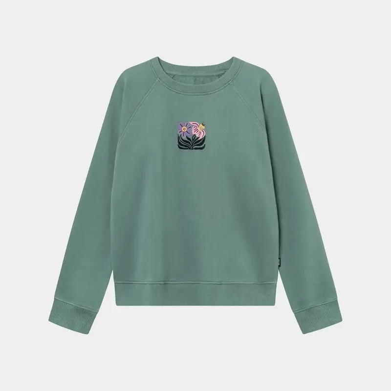 Dedicated Dedicated Sweatshirt Ystad Daffodil Flowers EMB Forest
