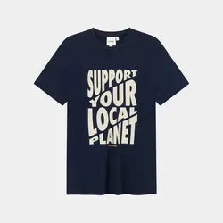 Dedicated T-shirt Stockholm Support Cut Navy
