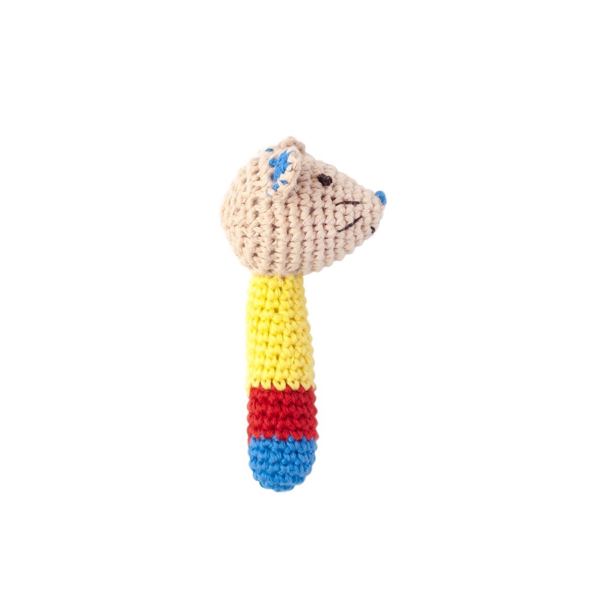 Global Affairs Crochet Rattle Mouse Yellow