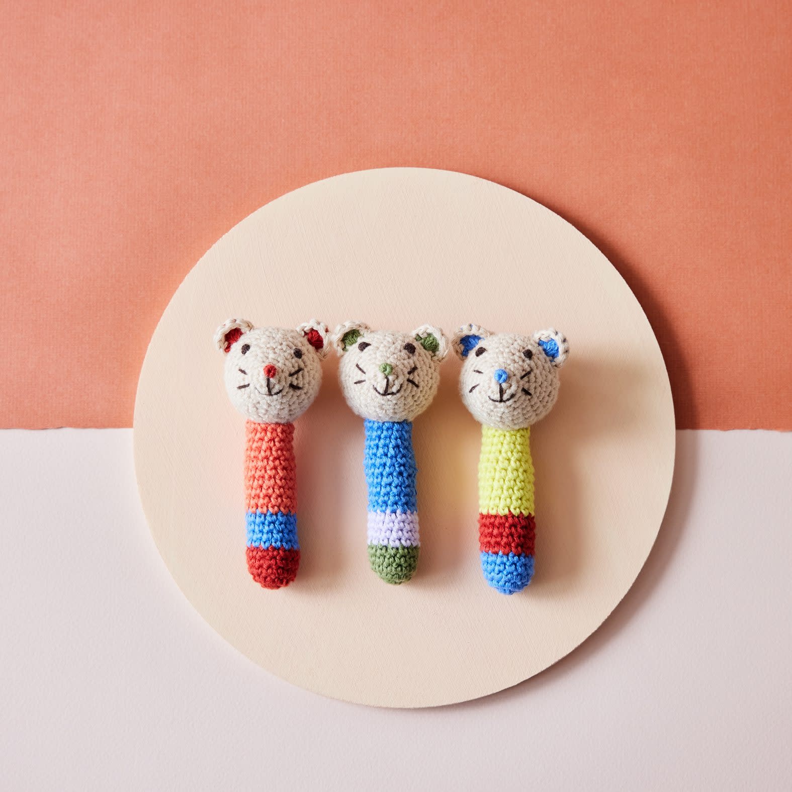 Global Affairs Crochet Rattle Mouse Yellow