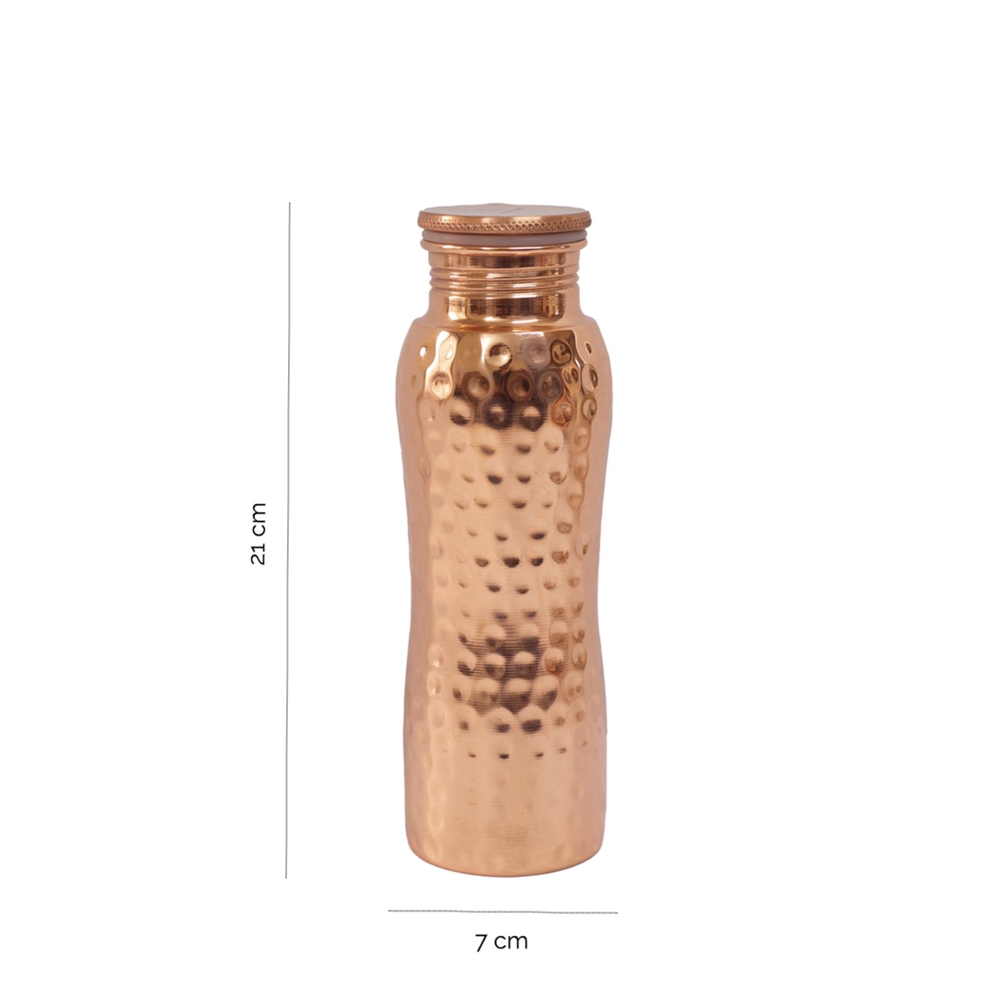Forrest & Love Forrest & Love Curve Hammered Copper Waterbottle 600 ML