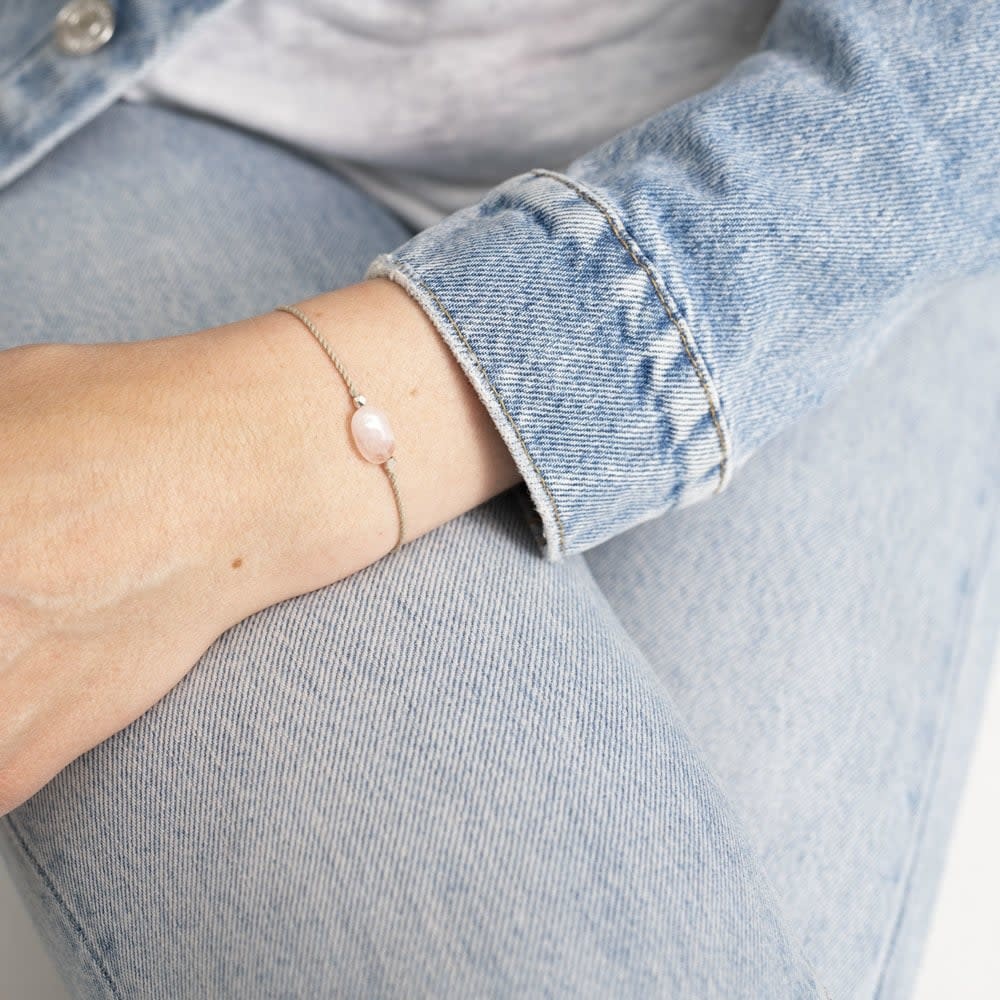 A Beautiful Story A beautiful story Gemstone Card Rose Quartz Silver Bracelet