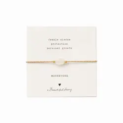 A Beautiful Story Gemstone Card Moonstone Gold Bracelet