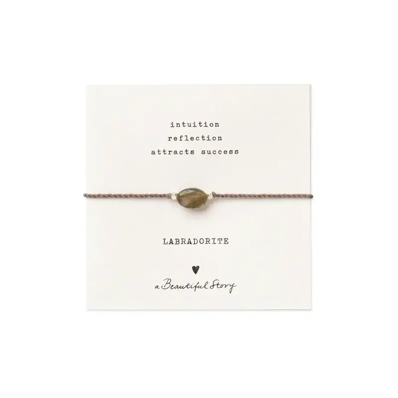 A Beautiful Story A Beautiful Story Gemstone Card Labradorite Silver Bracelet