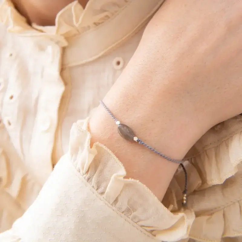 A Beautiful Story A Beautiful Story Gemstone Card Labradorite Silver Bracelet