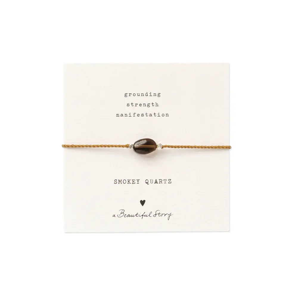 A Beautiful Story A Beautiful Story Gemstone Card Smokey quartz Bracelet Gold