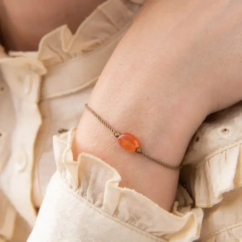 A Beautiful Story A Beautiful Story Gemstone Card Carnelian Gold Bracelet