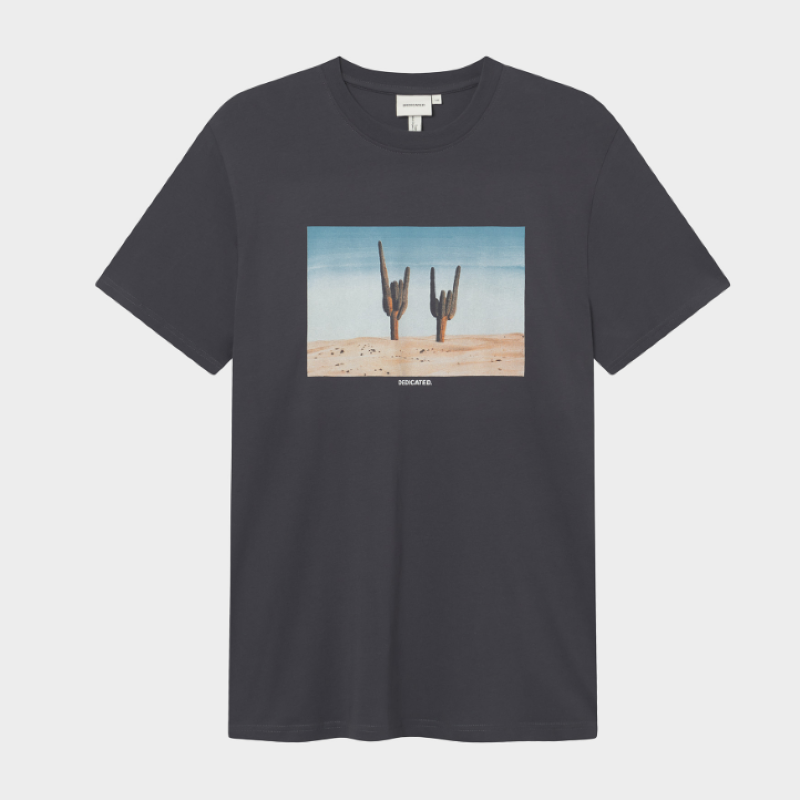 Dedicated Dedicated T-shirt Stockholm Cactus Sign Charcoal