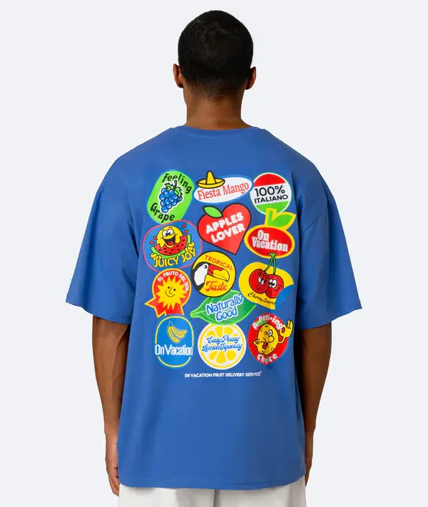On Vacation On Vacation Fruit stickers T-shirt Blauw