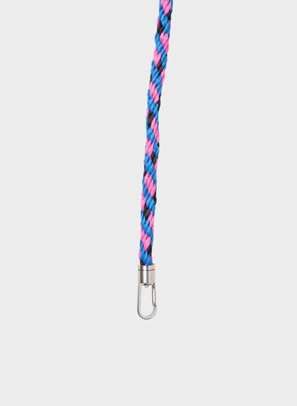 Susan Bijl Susan Bijl The New Kumihimo Strap BlueBack & Fluo Pink Short