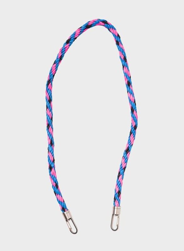 Susan Bijl Susan Bijl The New Kumihimo Strap BlueBack & Fluo Pink Short