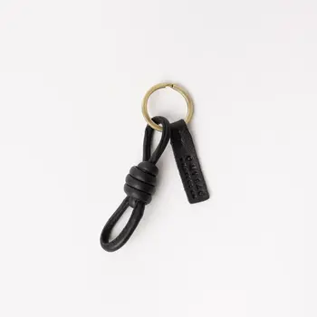 O My Bag Knotted Keychain Soft Grain Leather Black