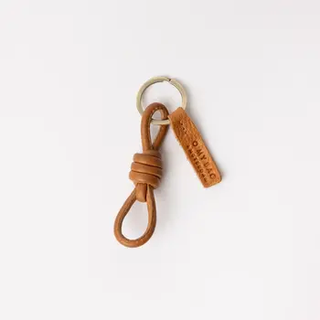 O My Bag Knotted Keychain Soft Grain Leather Wild Oak