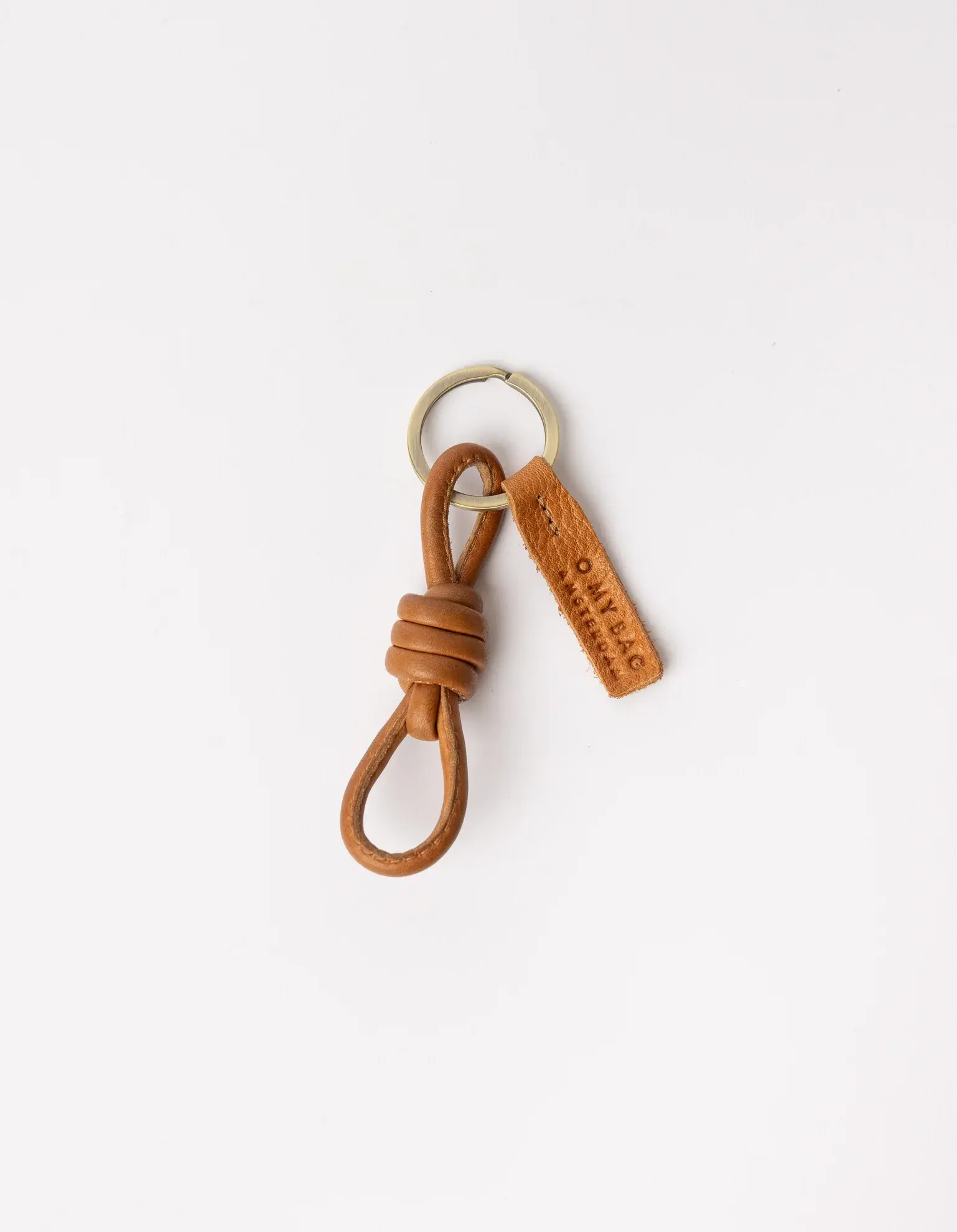 O My Bag O My Bag Knotted Keychain Soft Grain Leather Wild Oak