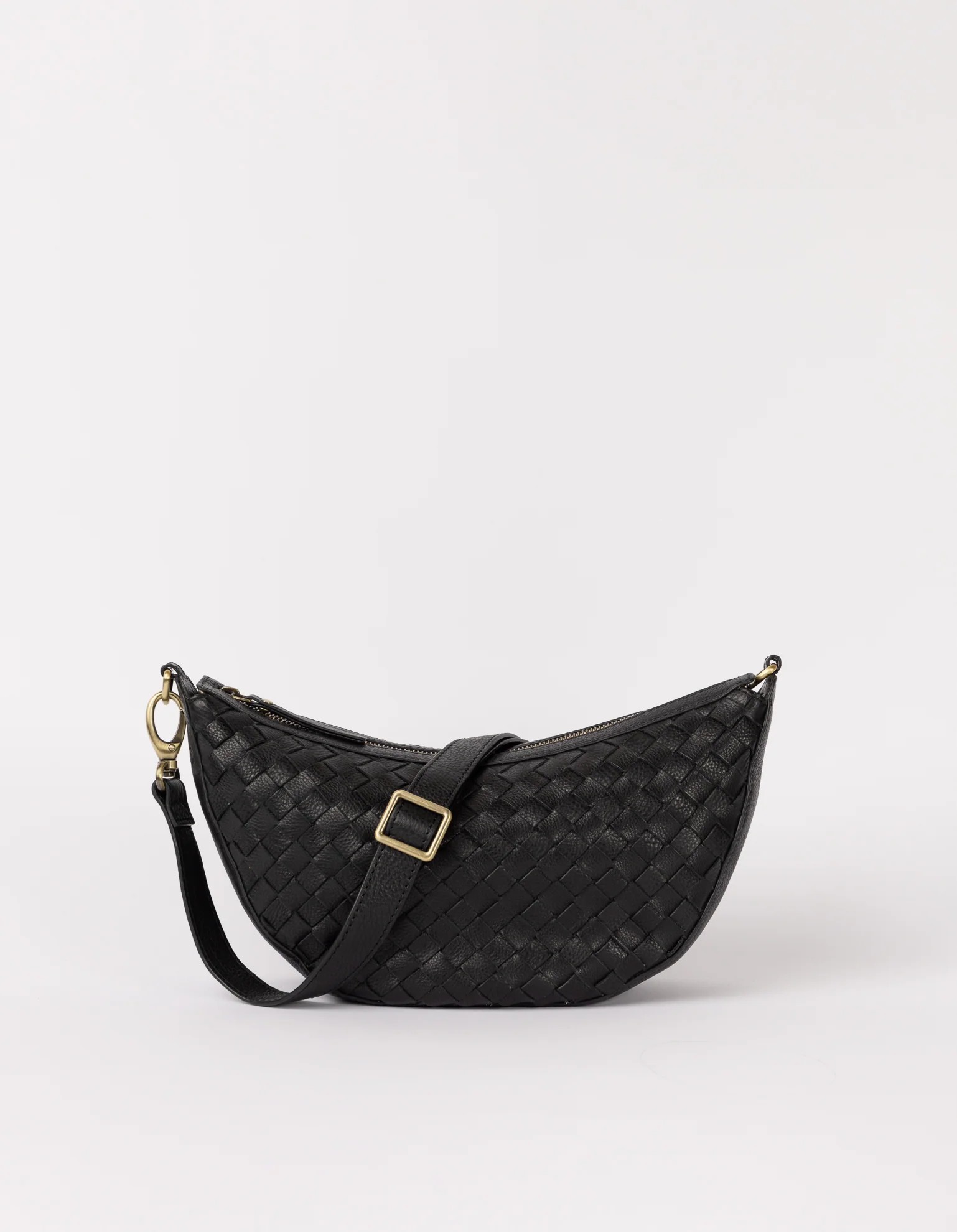 O My Bag O My Bag Leo Black Woven Soft Grain Leather OMB-E174NW