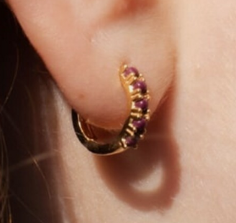 T.I.T.S. TITS Grit Ear Ring Power Gold Dark Purple
