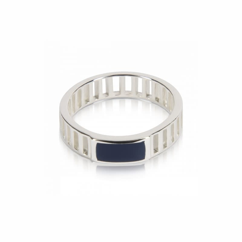 T.I.T.S. TITS Grit Ring Serene Zilver Donkerblauw